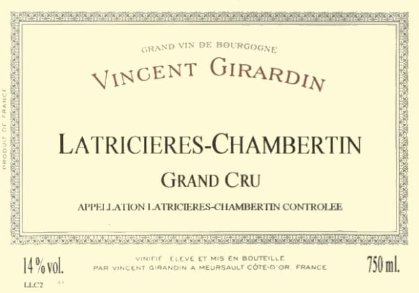 Rượu vang đỏ Vincent Girardin Latricieres-Chambertin Grand Cru 2007