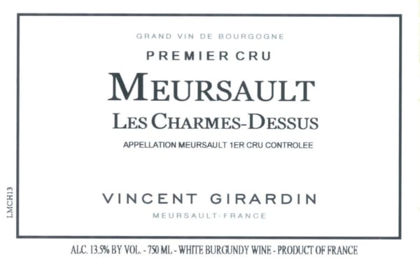 Rượu vang trằng Vincent Girardin Meursault Les Charmes Dessus Premier Cru 2019