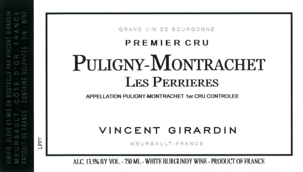 Rượu vang trằng Vincent Girardin Meursault Les Perrieres Premier Cru 2016