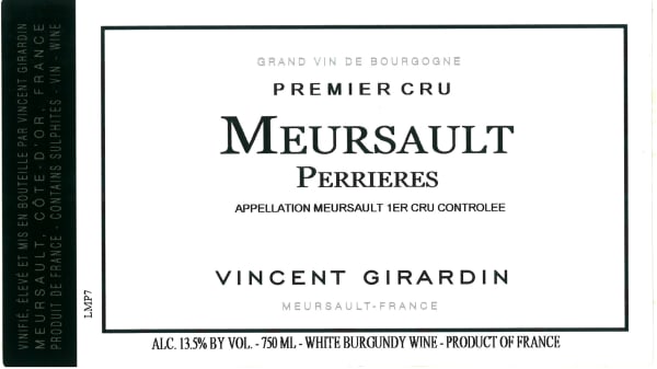 Rượu vang trằng Vincent Girardin Meursault Les Perrieres Premier Cru 2019