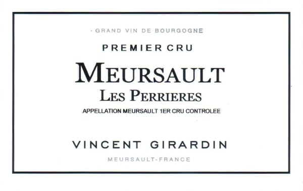 Rượu vang trằng Vincent Girardin Meursault Les Perrieres Premier Cru 2020