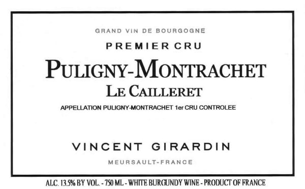 Rượu vang trằng Vincent Girardin Puligny-Montrachet Le Cailleret Premier Cru 2012