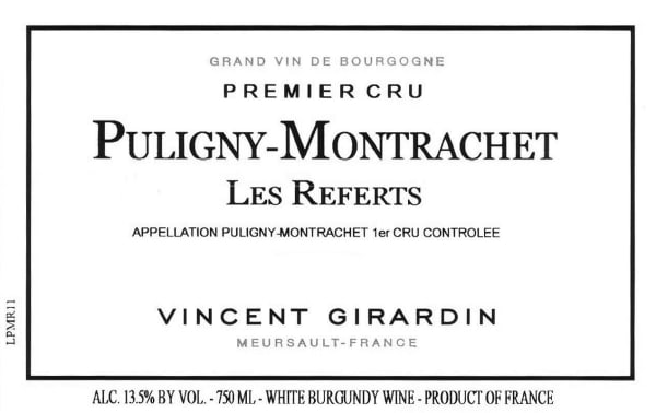 Rượu vang trằng Vincent Girardin Puligny-Montrachet Les Referts Premier Cru 2020