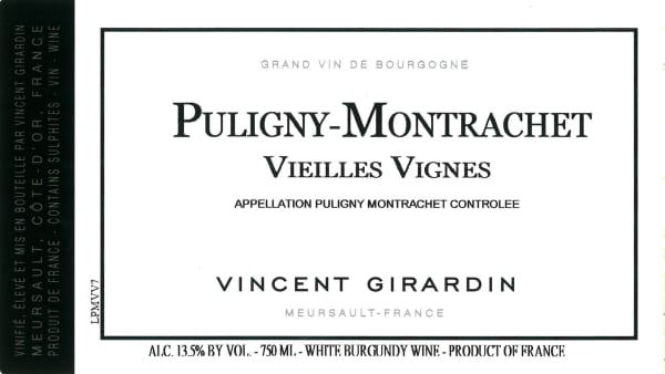 Rượu vang trằng Vincent Girardin Puligny-Montrachet Vieilles Vignes 2002