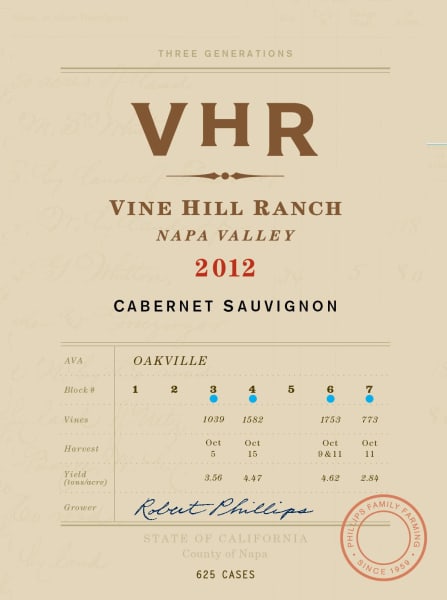 Rượu vang đỏ Vine Hill Ranch VHR Cabernet Sauvignon 2012