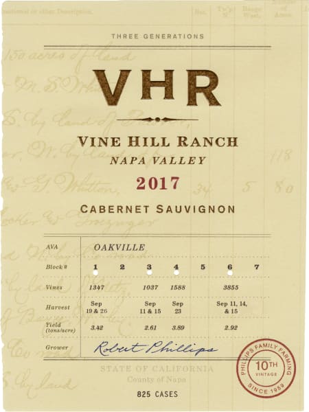 Rượu vang đỏ Vine Hill Ranch VHR Cabernet Sauvignon 2017