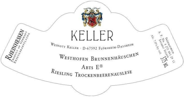 Rượu vang trằng Weingut Keller Westhofener Brunnenhauschen Abts Erde Trockenbeerenauslese Riesling 2014
