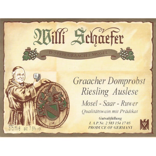 Rượu vang trằng Weingut Willi Schaefer Graacher Domprobst Riesling Auslese A P #0902 2001