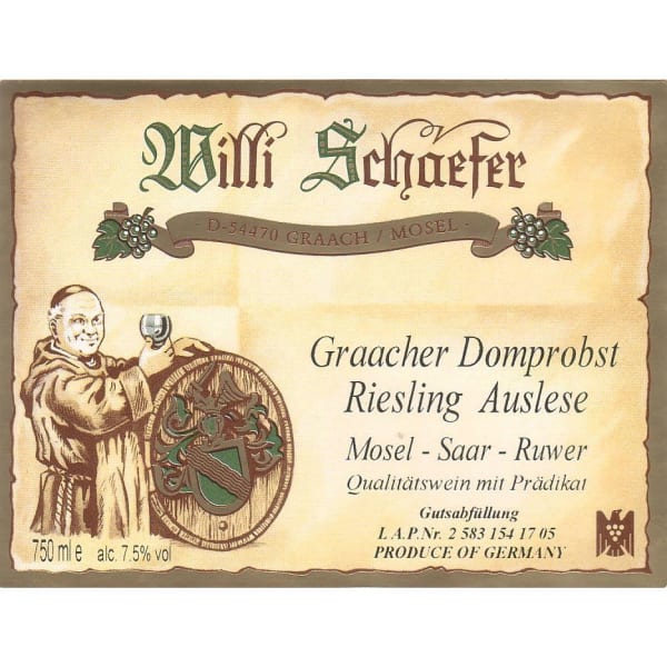 Rượu vang trằng Weingut Willi Schaefer Graacher Domprobst Riesling Auslese A P #1102 2001