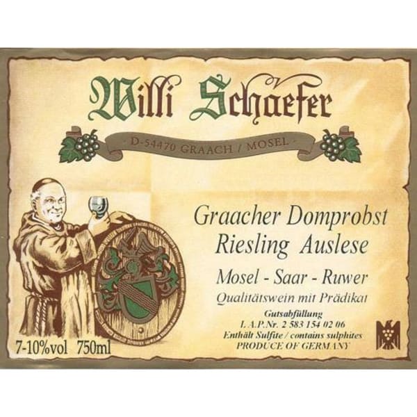 Rượu vang trằng Weingut Willi Schaefer Graacher Domprobst Riesling Auslese A P #1403 (chai 375 ml) 2002
