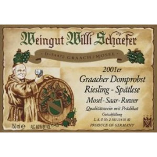 Rượu vang trằng Weingut Willi Schaefer Graacher Domprobst Riesling Spatlese A P #0302 2001