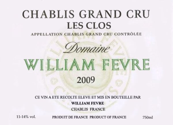 Rượu vang trằng William Fevre Chablis Les Clos Grand Cru 2009