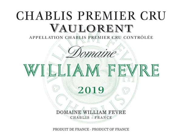 Rượu vang trằng William Fevre Chablis Vaulorent Premier Cru 2019