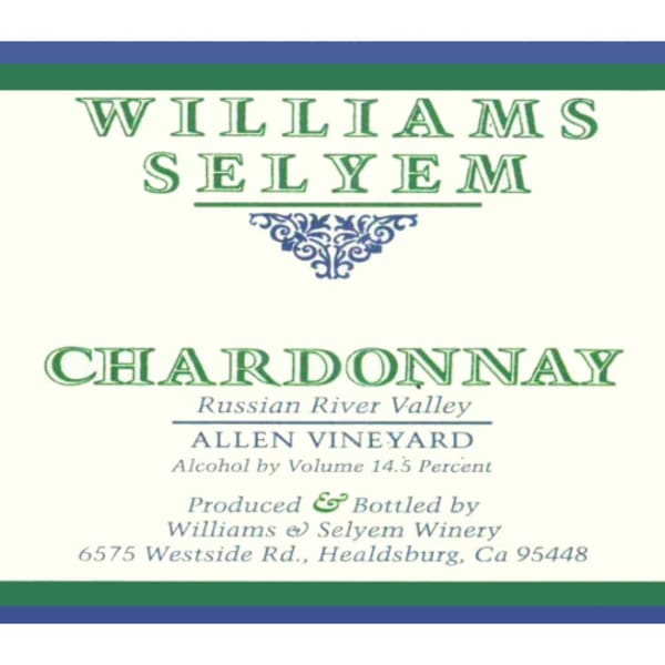 Rượu vang trằng Williams Selyem Allen Vineyard Chardonnay 2011