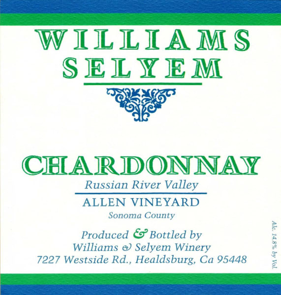 Rượu vang trằng Williams Selyem Allen Vineyard Chardonnay 2017