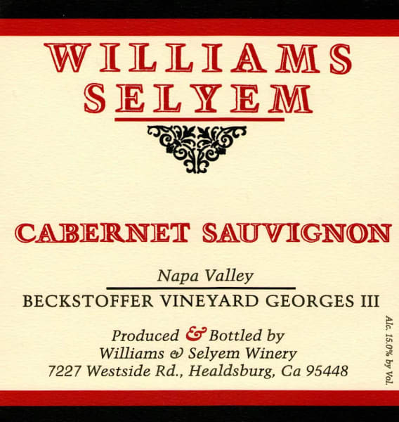 Rượu vang đỏ Williams Selyem Beckstoffer Vineyard Georges III Cabernet Sauvignon 2017