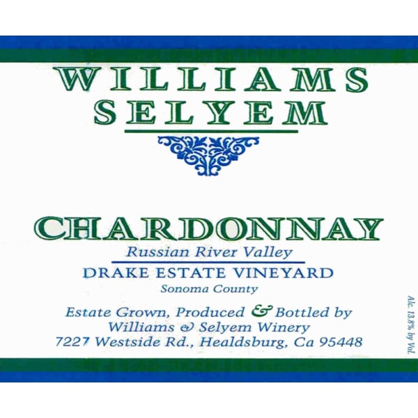 Rượu vang trằng Williams Selyem Drake Estate Vineyard Chardonnay 2012