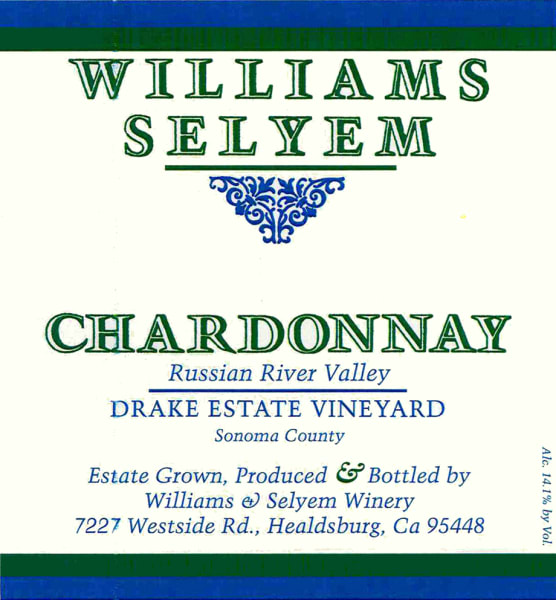 Rượu vang trằng Williams Selyem Drake Estate Vineyard Chardonnay 2019