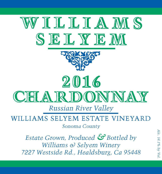 Rượu vang trằng Williams Selyem Estate Vineyard Chardonnay 2016