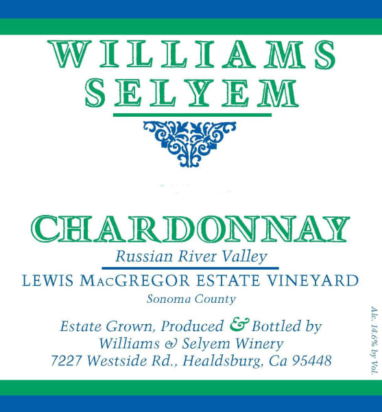 Rượu vang trằng Williams Selyem Lewis MacGregor Estate Vineyard Chardonnay 2016