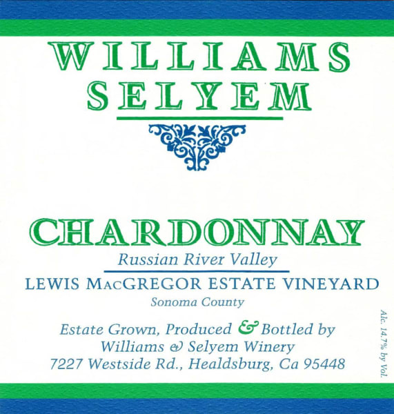 Rượu vang trằng Williams Selyem Lewis MacGregor Estate Vineyard Chardonnay 2019