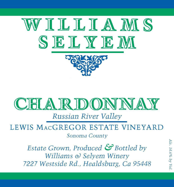 Rượu vang trằng Williams Selyem Lewis MacGregor Estate Vineyard Chardonnay 2021