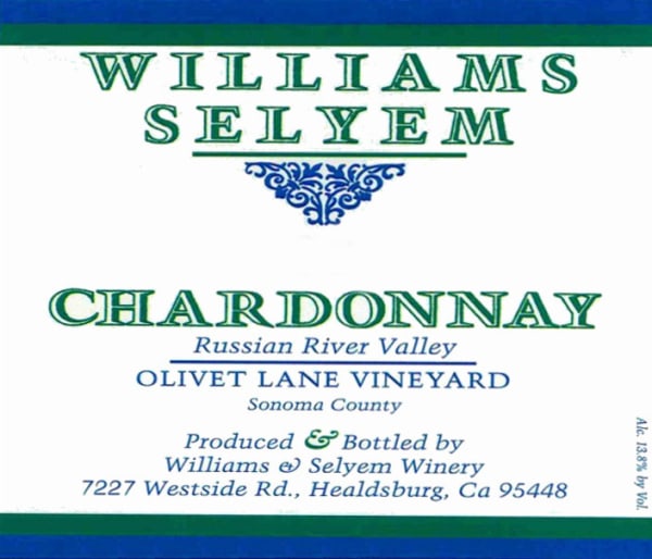 Rượu vang trằng Williams Selyem Olivet Lane Chardonnay 2016