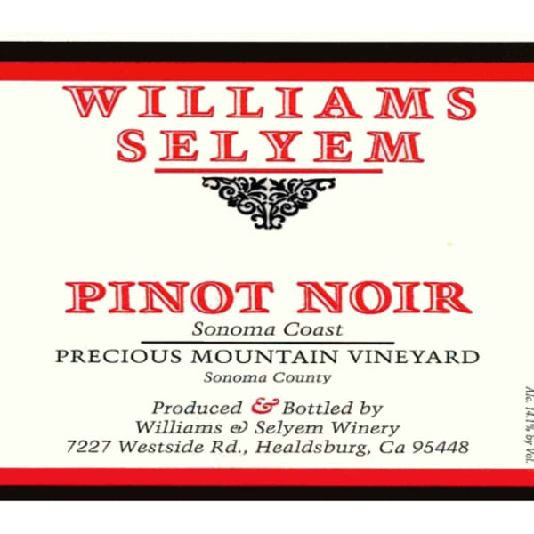 Rượu vang đỏ Williams Selyem Precious Mountain Pinot Noir (chai Magnum 1,5 lít) 2012