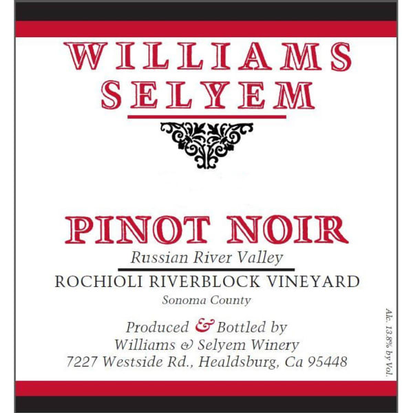 Rượu vang đỏ Williams Selyem Rochioli Riverblock Vineyard Pinot Noir(chai Magnum 1,5 lít) 2012