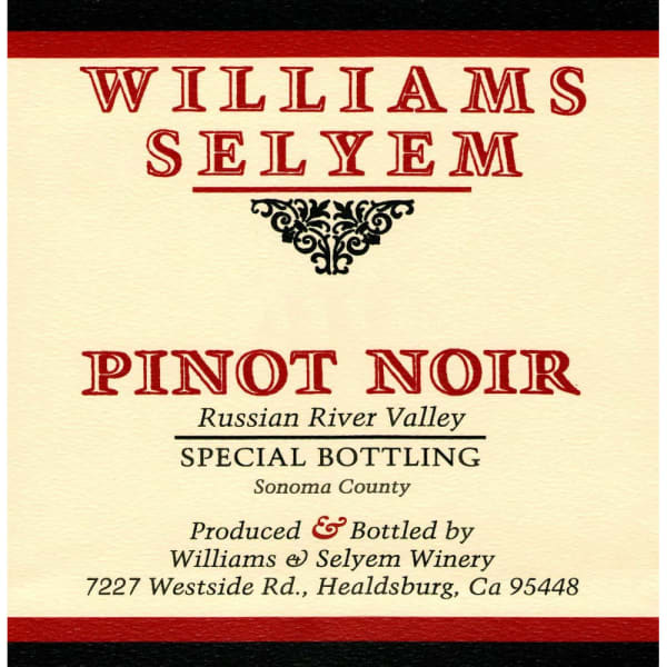 Rượu vang đỏ Williams Selyem Sonoma County Pinot Noir 2018