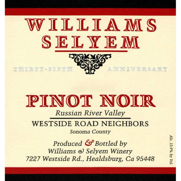 Rượu vang đỏ Williams Selyem Westside Road Neighbors Pinot Noir (chai Magnum 1,5 lít) 2012