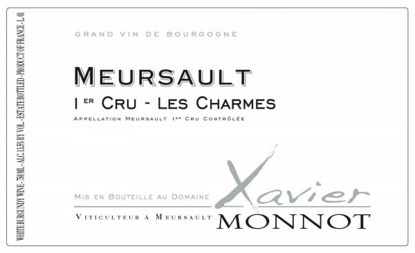 Rượu vang trằng Xavier Monnot Meursault Les Charmes Premier Cru 2016
