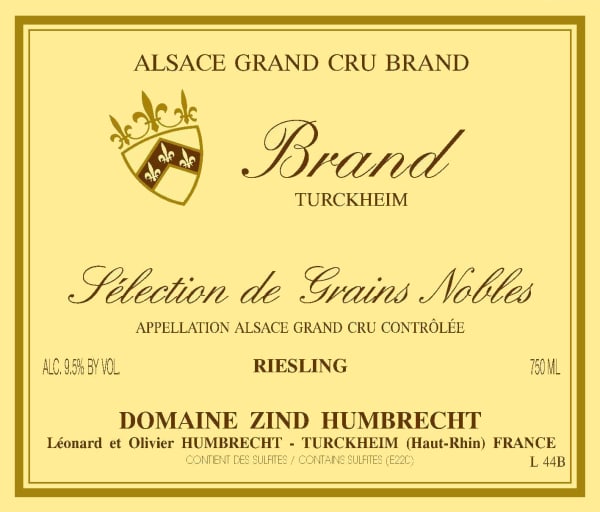 Rượu vang trằng Zind-Humbrecht Brand Selection de Grains Nobles Riesling 2009