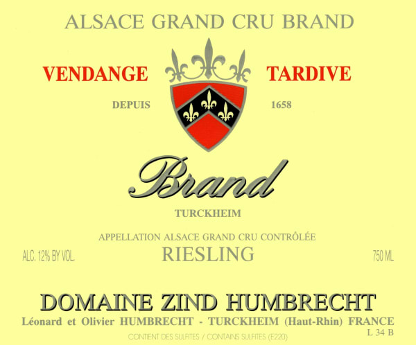 Rượu vang trằng Zind-Humbrecht Brand Vendange Tardive Riesling 2010