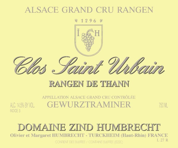 Rượu vang trằng Zind-Humbrecht Clos Saint Urbain Rangen de Thann Gewurztraminer Grand Cru 2013