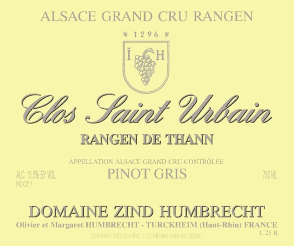 Rượu vang trằng Zind-Humbrecht Clos Saint Urbain Rangen de Thann Pinot Gris 2015