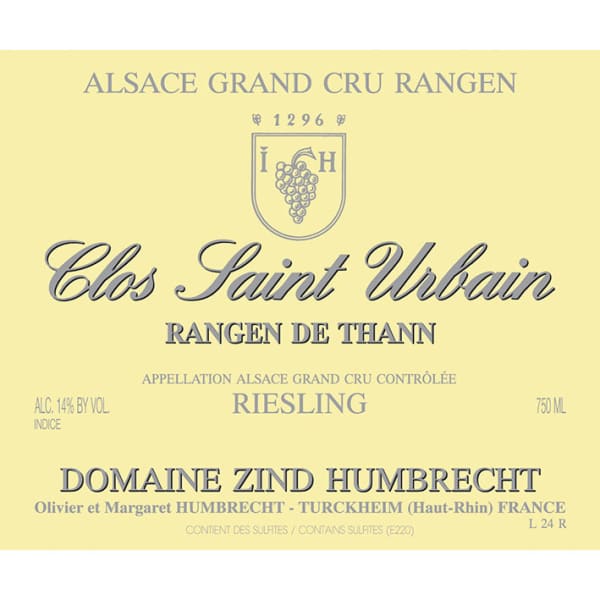 Rượu vang trằng Zind-Humbrecht Rangen de Thann Clos St. Urbain Grand Cru Riesling 2012