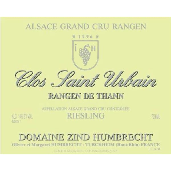 Rượu vang trằng Zind-Humbrecht Rangen de Thann Clos St. Urbain Grand Cru Riesling 2013
